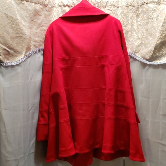 ATTENTION RED WOOL/RAYON SWING COAT SZ XL - Picture 6 of 8